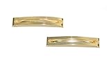  Lot de 2 barrettes rectangulaires ouvertes sans ressort Doré 6 cm