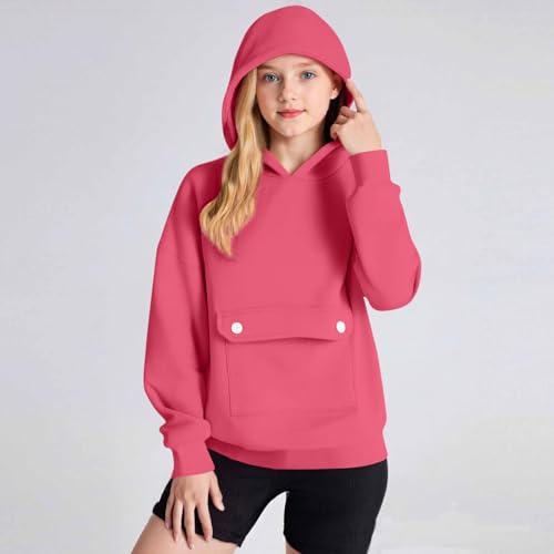 DDAPJ pyju Cute Hoodies for Girls 2025 Fall Trendy Hooded Sweatshirts Pocket Casual Long Sleeve Fleece Pullover Tops2