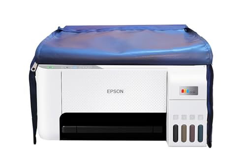 VONBAER Premium chain Printer Cover for Epson EcoTank L3216 A4 All-in-One Ink Tank Printer, Color - Blue/ front and back zipper/ dustproof / washable