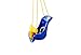 Gorilla Playsets 04-0032-B High Back Plastic Infant Swing with Yellow T bar & Rope, Blue with Yellow