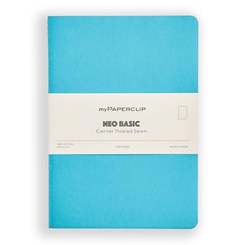 Image of myPAPERCLIP NeoBasic A5 Dot Grid Notebook | 80 GSM, 192 Pages | 250 GSM Soft Card Cover | A5 (5.83 inch x 8.27 inch) | Dotted Bullet Journal | Light Blue