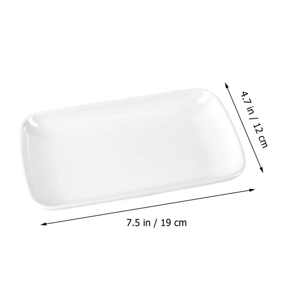 Półmiski do serwowania, zestaw 4 białych talerzy deserowych, 7-calowe porcelanowe talerze do serwowania deserów sushi, przystawek, mięsa/650