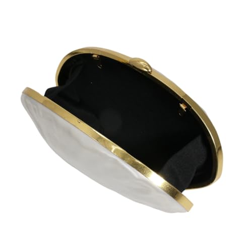 Image of RomanticDesign Women Shell Shape Acrylic Clutch Shiny Marble Purse Wedding Prom Party Evening Handbag
