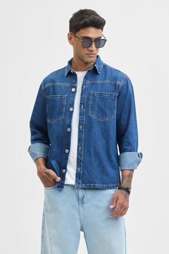 Image of SNITCH Blue Full Sleeve Denim Shirts
