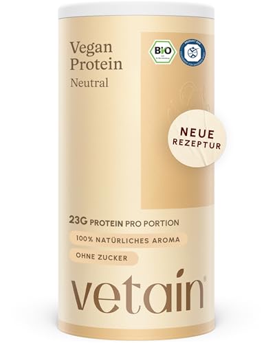 VETAIN Veganes Proteinpulver Neutral - 23g Eiweiß - 100% Bio & fermentiert