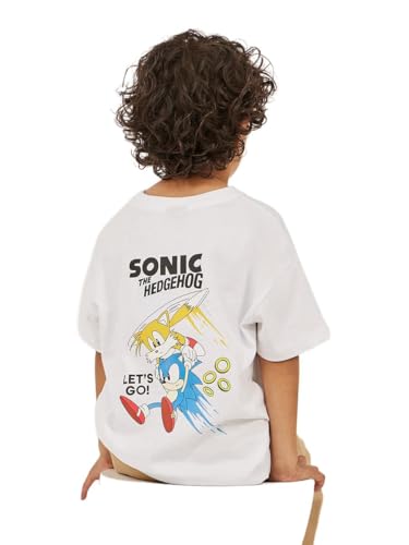 Styli Boys Sonic Graphic Printed Dropped Shoulder Oversized T-Shirt 3-4 Years White