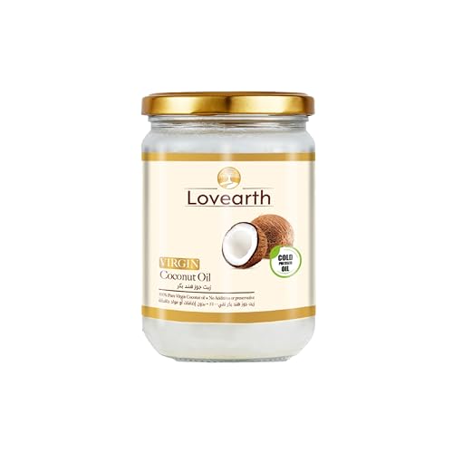 Lovearth Virgin Coconut Oil 500ml - Pure Coconut Oil for Cooking Skin & Hair ColdPressed & Unrefined Vegan KetoFriendly No Added Preservatives