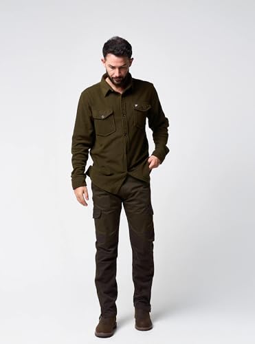 JACK PYKE Polar-Fleece-Hemd, dark olive, L