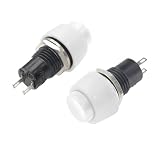 6PC DS-451 Reset Round Small Push Button Switch Terminal 250V 2A WHITE Copper Pin 10mm Mounting Hole