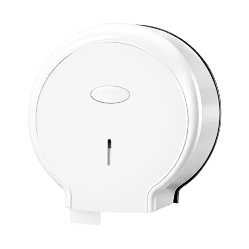 Toilet Roll Wall Mounted Dispenser Toilet Paper Roll Wall Mounted Dispenser for Toilet Bathroom 10.6x11.0x4.7in Paper Core 6.8 to 9 cm 2.68 to 3.54in (White)