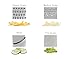 KitchenAid Gourmet 4-Sided Stainless Steel Box Grater for Fine, Medium and Coarse Grate, and Slicing, Detachable 3 Cup Storage Container and Measurment Markings, Dishwasher Safe, 10 inch, Red