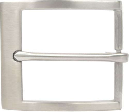 BELTINGER Gürtelschnalle aus massivem Edelstahl 3,5 cm | Buckle Wechselschließe Gürtelschließe 35mm Edel-Stahl | Dorn-Schließe | Wechselgürtel bis 3,5cm | Silber