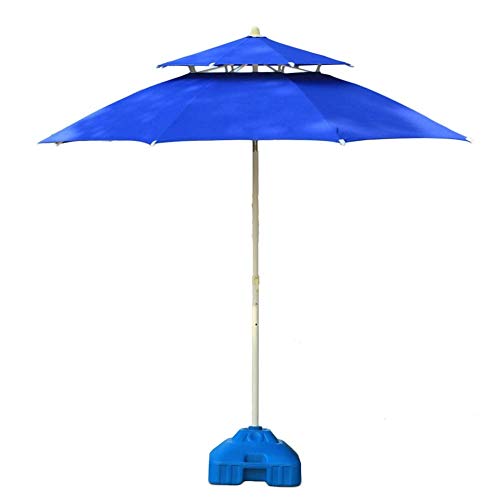 7.5' Double Top Patio Umbrella Outdoor Sun Shade for Yard Beach Poolside Camping & Events Commercial Grade Red Sunshade for Maximum UV Protection