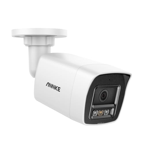 ANNKE Cámara PoE 4K con Detección Inteligente de Personas/Vehículos, Cámara de Vigilancia Exterior de 8MP con Audio y Ranura para Tarjeta microSD, Visión Nocturna EXIR 2.0, IP67, C800