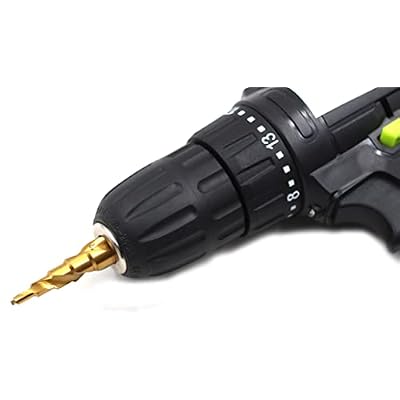 3pc HSS Titanium Coated Spiral Flute Step Drill Bit for Wood Soft Metal Woodworking Tool Bit,4-12/20/32mm
