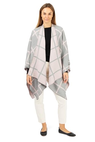 Image of Women's Shawl Wrap Poncho Ruana Cape Cardigan Sweater Open Front for Fall Winter Spring