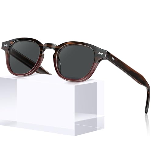 CARFIA Retro Cool Acetate Sunglasses for Men Polarized UV Protection,