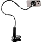 サンワダイレクト MagSafeとの互換性あり スマホスタンド 寝ながら フレキシブルアーム 360°回転 クランプ固定 耐荷重500g 卓上 ベッド スマホアーム スマホホルダー 200-STN100BK