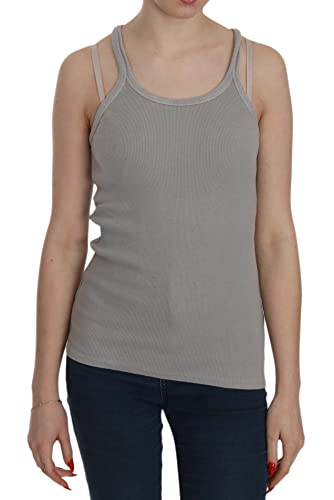 Chemise gris sans manches débardeur élégant top d'été fluide