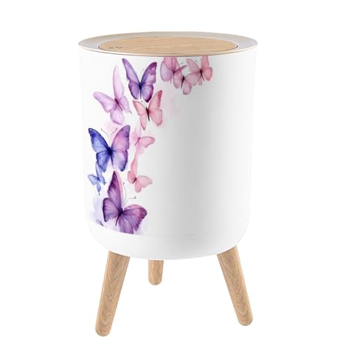 Caneca de basura pequeña con tapa y patas, 7L multicolor