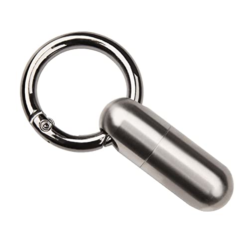 perfeclan Mini Pastillero contenedor Llavero Titular Botella Metal cilíndrico Colgantes para Mujeres Hombres Cover