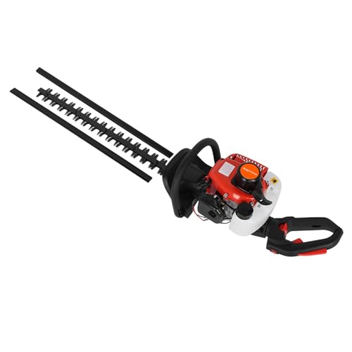 Fenudox Cortasetos de Gasolina 26cc, 24 Pulgadas (60cm) de Corte, Motor de Cobre de Alto Rendimiento, Doble Filo, Bajo Consumo y Baja Sonoridad, para Jardín, Césped y Exteriores Rojo