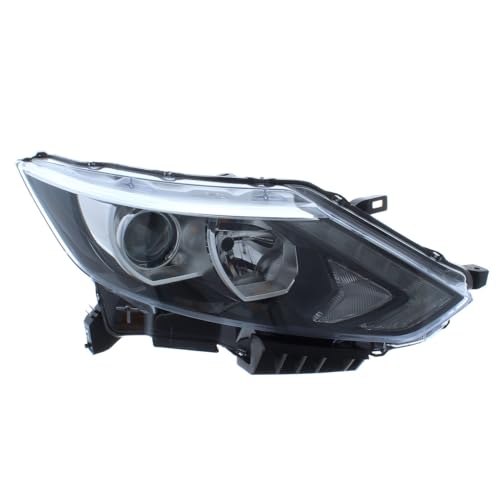 Image of XYZ Parts Replacement Headlight Assembly Electric Adjustment Black Inner Halogen Compatible With Nissan Qashqai J11 SUV 2013-2017 For UK Drivers Side Right Hand