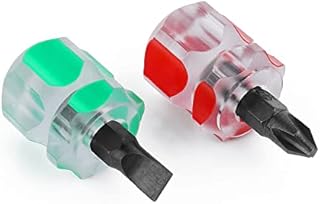 Grevosea 2PCS Sewing Machine Screwdriver Mini Short Screwdriver Stubby Screwdriver Suitable for Tight Spaces for Sewing Machine Repairing Accessories, One Flat Head and One Phillips