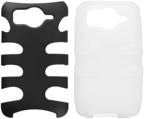 MyBat HTCINS4GHPCSK046NP Rubberized Fishbone Protective Case for HTC Inspire 4G - 1 Pack - Retail Packaging - Black/T-Clear