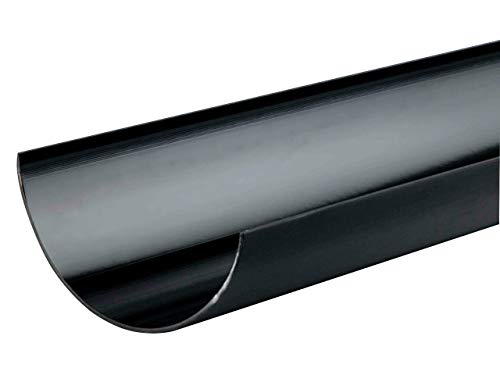 0T074 Osma Rainwater Half Round Gutter 1 metre Length Black
