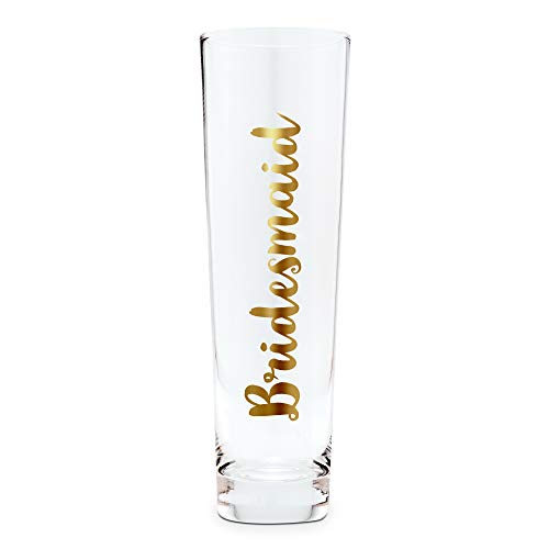 Wedding Bridesmaid Stemless Champagne Flute Metallic Gold - Bridal Party Favor