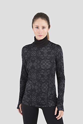 Terramar Women's Standard Cloud Nine Turtleneck, Out of Bounds Print, Medium