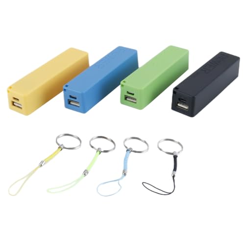 Durlo Custodia per batteria portatile nera da 4 pezzi, caricabatterie USB Power Bank per 1 batteria 18650 (non inclusa)