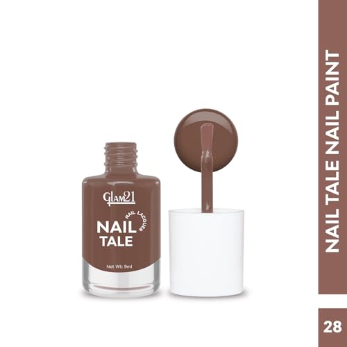 Image of Glam21 Nail Tale Nail Polish | Glossy Gel Finish | Rich Pigmentation | Chip Free | Quick Drying Formula | Long Lasting Nail Polish for Women | 9ml | Shade-28