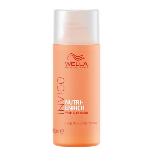 Image of Wella Professionals Invigo Nutri-Enrich Shampoo | Deep Nourishment for Dry, Frizzy & Damaged Hair | 50 ml | With Goji Berry & Vitamin E