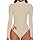 SHAPERIN Body Thermique Femme Col Roulé Manches Longues Bodys Élégant Bodysuit Top Turtle Neck Long Sleeve Abricot-Thermique L