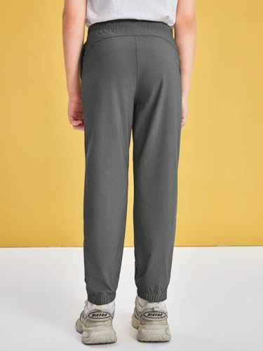 Haloumoning Calça de moletom leve para meninos de secagem rápida para crianças com bolsos de 5 a 14
