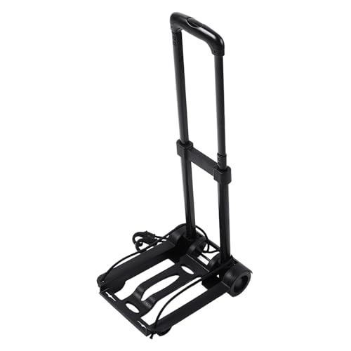 Small Folding Hand Truck, Easy to Carry Luggage Cart Multifunctional Trolley Cart Large Capacity Portable Luggage Hand Cart with Retractable Tie Rod for Carrying Travel Shopping
