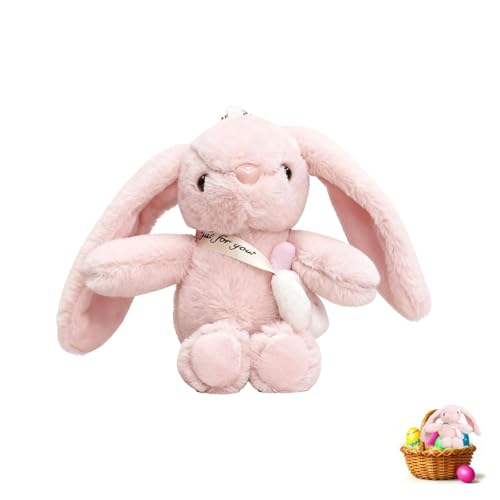 QiiWuic Bunny Teddy Pink Bunny Plush 13cm Stuffed Animal Rabbit Teddy Soft Toys Pink Keychain Doll for Birthday Valentines Deco Easter Gift Wedding Party Favors