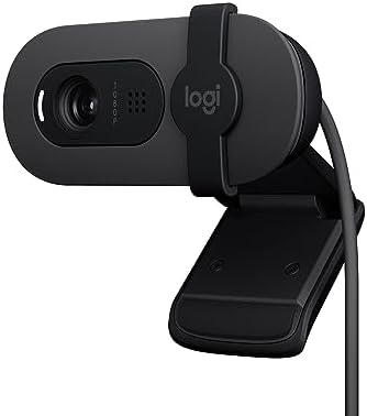 Logitech Brio 100 Full HD 1080P Webcam for Meetings and Streaming, Auto-Light Balance, Built-in Mic, Privacy Shutter, USB-A, for Microsoft Teams, Google Meet, Zoom and More- Graphite
