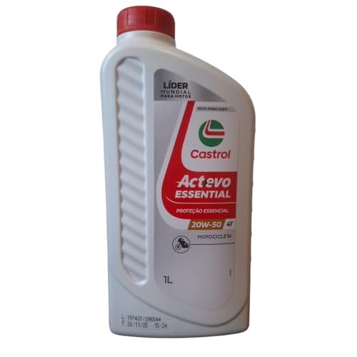 ÓLEO MOTOR MOTO 4T CASTROL ACTEVO ESSENTIAL 20W-50 1 LITRO