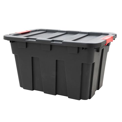 EURO VANADIUM Caja de plástico para Garaje con Tapa y Clips de Ci...