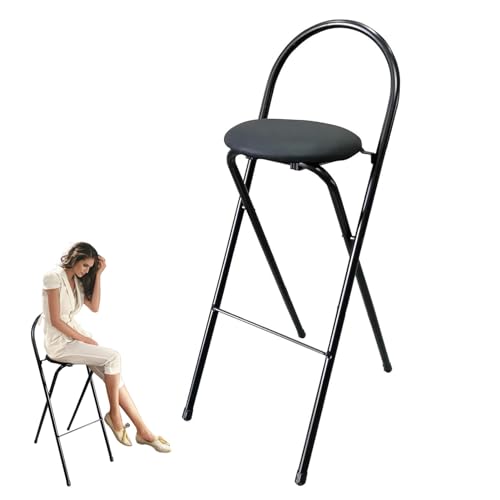 Tabouret de bar haut pliable 60cm chaise haute rembourrée cuisine
