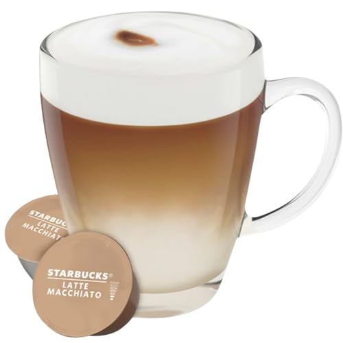 Image of Starbucks Latte Macchiato Coffee Pods by NESCAFE Dolce Gusto (12x 129g Box) By Cougar, Smooth & Creamy 100% Arabica Blend, 6 Servings per Box, Rich Espresso with Frothy Milk Layer, Compatible with Dolce Gusto Machines, Cafe Style Beverage at Home - (Imported-UK)