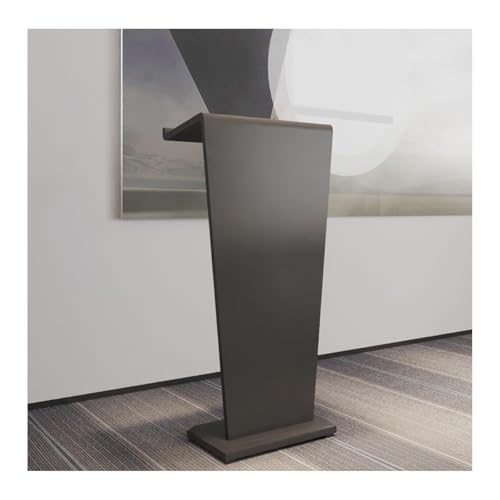 Soporte portátil para púlpito de iglesia, atril de madera, diseño antienvejecimiento, base estable con ruedas, fácil de mover, uso flexible para eventos y servicios (negro)