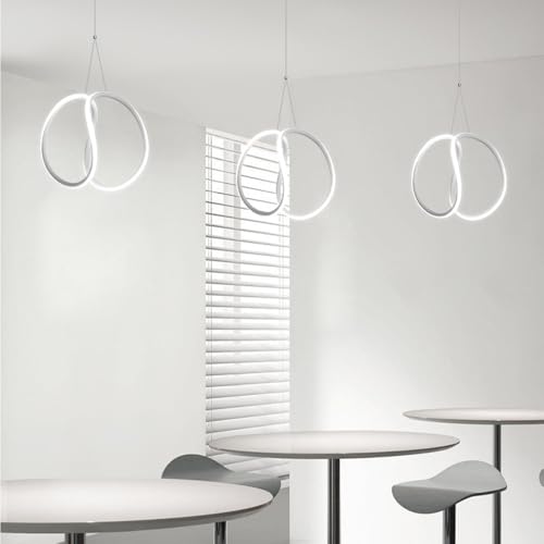 Luces de techo para iluminación colgante de metal blanco y lámpara de araña LED 3