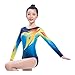 Kmeruoys Rhythmic Gymnastics Uniform Sportswear for Ballet Dance Fitness Clothes and Stage Performances Team Uniform for Girls (Color : Blue, Size : Large)