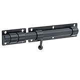 Alise 10 inch Heavy Duty Slide Bolt Latch, SUS304 Stainless Steel Barrel Bolt Lock, Safety Door Lock for Wooden Fence/Barn Door/Outdoor Fence/Shed Door Matte Black MS9200-B