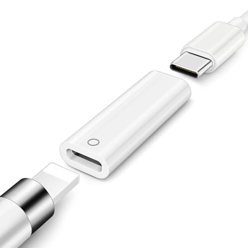 Image of ZORBES Charging Adapter for Pencil 1st Gen Type C to Light-ing Adapter, Type C Female to Light-ning Female Adapter, Support Bluetooth Connectivity, Plug and Go, with Light Indicator