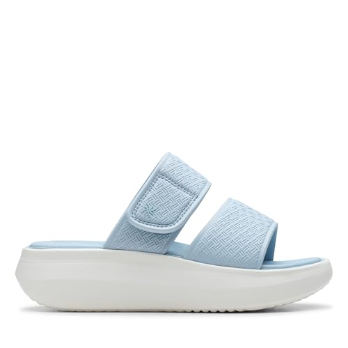 Clarks Sandalia de cuña Athleisure para mujer, Gris, 5
